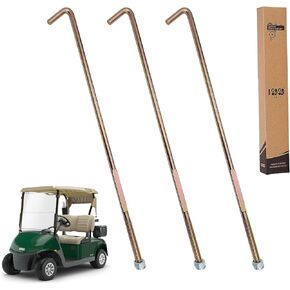 10L0L Golf Cart RXV Battery Hold Down Rod J-Bolt &Nut for EZGO RXV 2008 UP Electric Models Replace OEM# 602896(3 Packs)