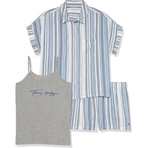Tommy Hilfiger Women's 3-piece Tank and Nocha Collar Short Pajama Set Pj