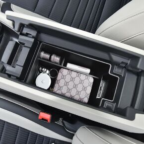 Center Console Organizer Compatible with 2021 2022 2023 2024 Nissan Rogue Interior Accessories, ABS Material Armrest Storage Box Insert Tray (NOT FOR ROGUE SPORT), Black trim