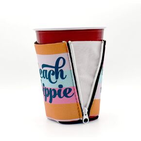 NONMAGNET - Adjustable All-In-One Coozie with Zippers for Cans, Bottles, Slim Cans, Pint Glasses, Party Cups, Coffee – Can Cooler - Insolated Neoprene Sleeve - Life is Better on the Boat Blue