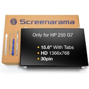 استبدال شاشة SCREENARAMA الجديدة لجهاز HP 255 G7، 30 دبابيس، HD 1366x768، غير لامع، شاشة LCD LED مع أدوات