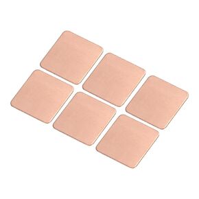 MECCANIXITY Heatsink Copper Sheet Shim 15mm x 15mm x 0.5mm Thermal Conductive Heat Sink for Electronic Chip Cooling Pack of 6