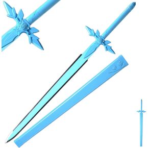 Sword fort Carbon Steel SAO Kirito Sword Real Metal Handmade Katana Anime Cosplay Props,Stainless Steel -Blue Rose