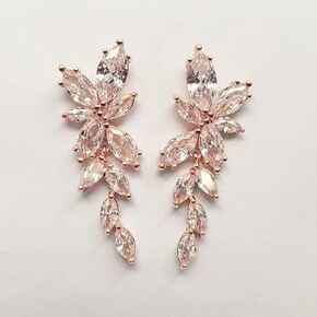 JWICOS Cubic Zirconia Bridal Earrings Elegant Wedding Earrings for Brides and Bridesmaids Crystal Formal Drop Earrings for Women and Girls Gifts