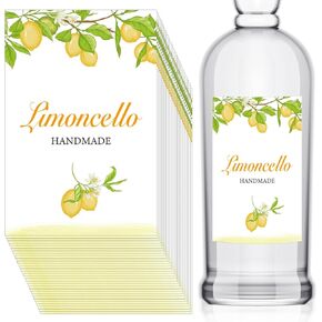 50 Pcs Limoncello Labels for Homemade Extracting Lemon Liqueur 3" x 2" Square Sticker
