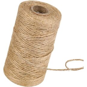 328 feet Jute Twine 3ply 2mm Diameter Burlap Ribbon Gardening String Heavy Duty Arts and Crafts or Gift Wrapping Natural