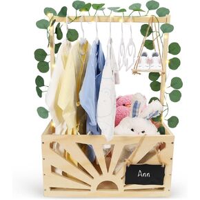 Baby Shower Crate Closet,Wooden Baby Basket with Handle,Baby Storage Crate Hamper,Baby Shower Gift Crate for Newborn Boys Girls,Pregnancy New Parent(Just Crate) in Kuwait