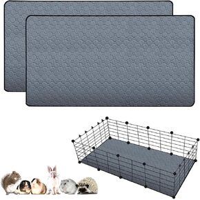 Permotary 2 Pack Reusable Guinea Pig Cage Liners, Washable Guinea Pig Pee Pads, Super Absorbent ,Waterproof, Odor Contral Guinea Pig Bedding Mat for Small Animals , Rabbit, Hamster, Rat - 47" x 24" in Kuwait