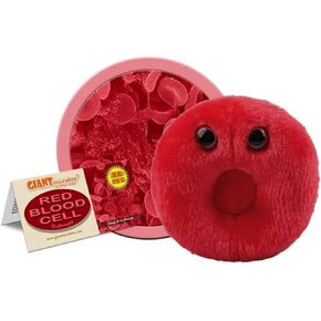 GIANTmicrobes Red Blood Cell Plush –Learn About Blood and Circulatory system with this Educational Gift for Students, Scientists, Blood Donation Professionals, and Anyone with a Healthy Sense of Humor