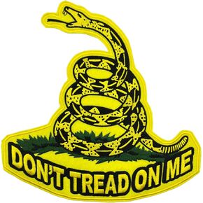 10" Large Snake Don't Tread On Me Embroidered Iron on Patch for Motorcycle Biker Vest