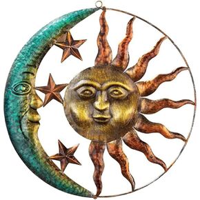 OFFSCH 1 PC Sun Moon Wall Hanging Moon Pendant Out Door Decor Outdoor Sunflower Decor Metal Wall Art Iron Wall Sculpture Sun Wall Decorations Wall Art Wall Pendant Wall Hanging Decoration