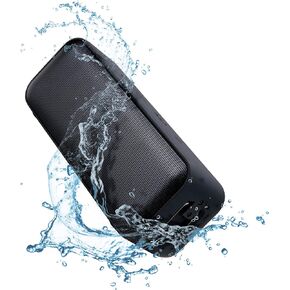 QFX BT-ZX1 10+ Watt TWS Bluetooth IPX7 Waterproof Certified Rechargeable Portable Speaker with Punchy Bass, Zero Distortion, 24-Hour Battery Life, Hands-Free Calling, Black