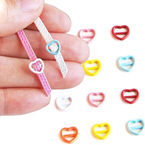 4mm/0.16'' (Inner Diameter) Tiny Metal Heart Shape Buckles, Doll Mini Buckles, for Doll Sewing Projects(10PCS)