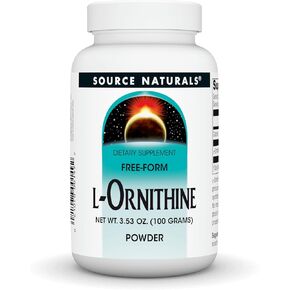 Source Naturals L-Ornithine Free Form Amino Acid Powder Supplement for Muscle Support* - 100 Grams