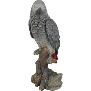 Hi-Line Gift Grey Gabon Parrot ON Stump