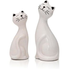 2pcs Black Cat Figurines and Statues for Home Decor - Black Cat Figurine for Cat Lovers