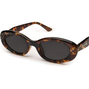 FURTALK Polarized Sunglasses Womens Oval Retro Trendy 400UV Protection Lightweight