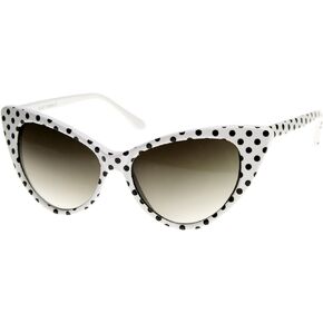 zeroUV - Women's Retro Polka Dot Oversize Cat Eye Sunglasses 54mm