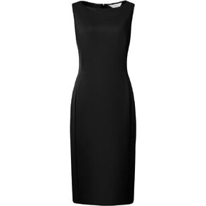 Women's Sleeveless Sheath Dress Boat Neck Casual Office Pencil Dresses