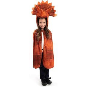 Little Adventures Dinosaur Hooded Cloak Costume Dressup Ages 3-8 Machine Washable Child Pretend Play with No Glitter