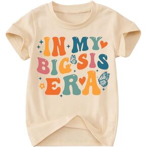 Toddler Big Sister Tee in My Big Sis Era Graphic T-Shirt Big Sis Announcement Crewneck Shirts Sibling Reveal Tops in Kuwait