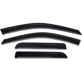 Lightronic WV94924 Outside-Mount Side Window Visors Deflectors Vent Rain Guards, Dark Smoke, 4-Pieces Set, Fits 2003-2009 Toyota 4Runner