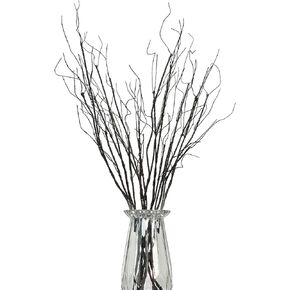 Pursuestar 6Pcs 75cm Lifelike Dry Willow Branches Bendable Iron Wires Artificial Floral Flower Stub Stem DIY Craft Wedding Home Room Vase Office Hotel Hall Decoration