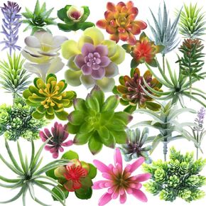 COTSEN Artificial Succulent Plants 24 Pack Fake succulents Unpotted Realistic Faux Succulent Face Succulent Apply Family Wedding Decor