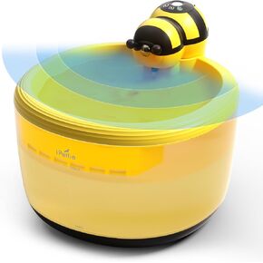 iPettie Honeybee Wireless Cat Water Fountain, Battery Operated Cordless Drinking Dispenser, Filtered Waterer Purifier with Motion Sensor, 30-Day of Battery Life, 75oz/2.2L