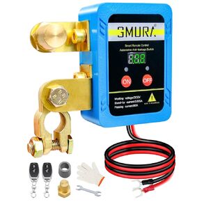 Kill Switch for Car, 12V 500A Max Remote Battery Disconnect Switch, Battery Kill Switch Anti Theft Match 433HMZ Remote Control Key, Automatic Shut/Cut Off Switch for Car Boat Truck RV ATV