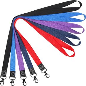 YOUOWO Black Lanyards 5 Pcs For ID Badge Holder New Pattern Black Metal Hook Cute Neck Office Lanyard For Keys Cruise ID Card KeyChain