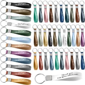 Unittype 50 Pcs Thank You Gift Motivational Keychains Employee Appreciation Gift Thank You for Being Awesome Rubber Inspirational Quote Key Chains for Women Teacher Nurse Volunteer Men Social Worker