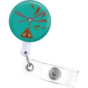 Badge Reels Holder Retractable with ID Clip for Nurse Name Tag Card Funny Fun Hilarious Poop Nursing Doctor Teacher Student Medical Work Office Alligator Clip ZJK444