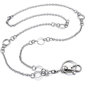 Lanyards for ID Badges, Fashionable Stainless Steel Necklace, Key Chain Name Badge Holder, Detachable Neck Lanyard for Teachers, Doctors, Nurses, Employee, Women, Men