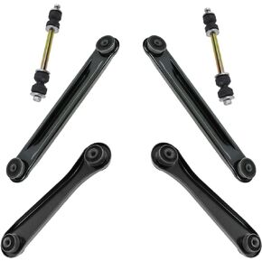TRQ 6 Piece Rear Suspension Kit Control Arm Sway Bar Link Kit Set Compatible with 1998-2011 Crown Vicotria / 1998-2011 Mercury Grand Marquis / 1998-2011 Lincoln Town Car