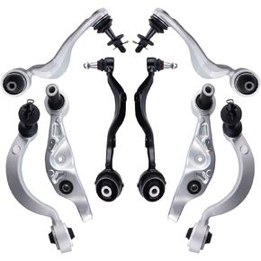 8Pcs Suspension Kit Front Left Right Upper Lower Forward Rearward Control Arm w/Bushings Ball Joint Replacement for 2007-2015 Lexus LS460 RWD -4861059095 4861059135 MS861076