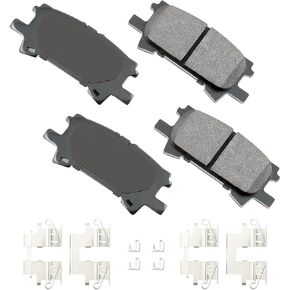 Akebono Ultra-Premium Ceramic Rear Disc Brake Pads, GREY