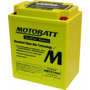 MotoBatt MBTX14AU (12V 16.5 Amp) 190CCA Factory Activated QuadFlex AGM Battery