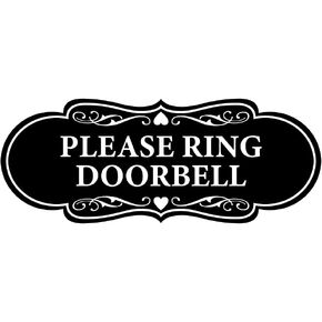 Signs ByLITA Designer Please Ring Doorbell Sign (Black) - Small 1 Pack