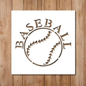 Baseball Stencil - Baseball Ball Stencil - Sport Stencils for Painting on Glass, Wood, Wall, Canvas, Walls, Glassware, Rock (10x10), White, 098345345