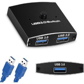 USB 3.0 Switch Selector, Bi-Directional USB Switcher 1 in 2 Out(2 in 1 Out),USB Switch 2 Computers Share 1 Device for Printer,Scanner,Keyboard, USB Sharing Switch with 2pcs A to A 3.3ft Cables in Kuwait