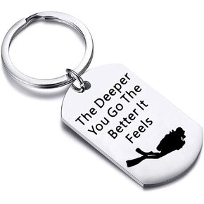 CENWA Scuba Diving Gift The Deeper You Go The Better It Feels Keychain Scuba Diver Gift Adventure Keychain Jewelry