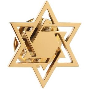 Stainless Steel Star of David Brooch Lapel Pin for Women Men