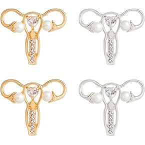 Opexicos 4Pcs Cute Shape Pin The Uterus Brooch Feminist Jewelry as Gift for Doctor/Nurse/Graduation Student Medical Jewelry