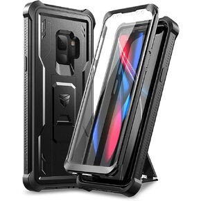 Dexnor for Samsung Galaxy S9 Case, [Built in Screen Protector and Kickstand] Heavy Duty Military Grade Protection Shockproof Protective Cover for Samsung Galaxy S9 Army Green