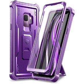 Dexnor for Samsung Galaxy S9 Case, [Built in Screen Protector and Kickstand] Heavy Duty Military Grade Protection Shockproof Protective Cover for Samsung Galaxy S9 Black in Saudi Arabia