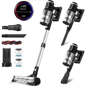 V12 Cordless Vacuum Cleaner, 400W/32KPA Cordless Stick Vacuum with Touch Screen, 65Mins Runtime, Lightweight Powerful Suction Vacuum for Home, Hard Floor, Carpet, Car, Pet Hair Cleaning