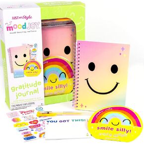 Just My Style MoodJoy Gratitude Journal by Horizon Group USA, Includes Spiral-Bound Mindfulness Journal, Nourishing Face Sheet Mask, Sticky Notes, Positivity Stickers & More, Multi