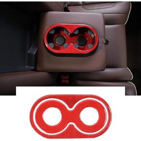 RT-TCZ for Silverado Rear Back Seat Cup Holder Insert Trim Cover for Chevy Silverado GMC Sierra 2014-2018 Soft Carbon Fiber Interior Accessories
