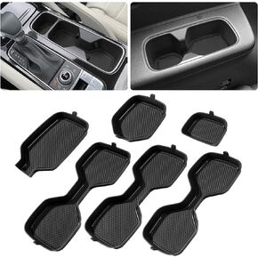 3D Cup Holder for Kia Telluride Accessories 2023 2022 2021 2020, Non-Slip Silicone Cup Liners Center Console Liners Pad Car Interior Accessories Decoration (6 Pcs, Black Trim)
